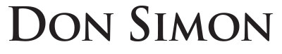 The image shows the words DON SIMON in a large, bold, serif font on a plain background.